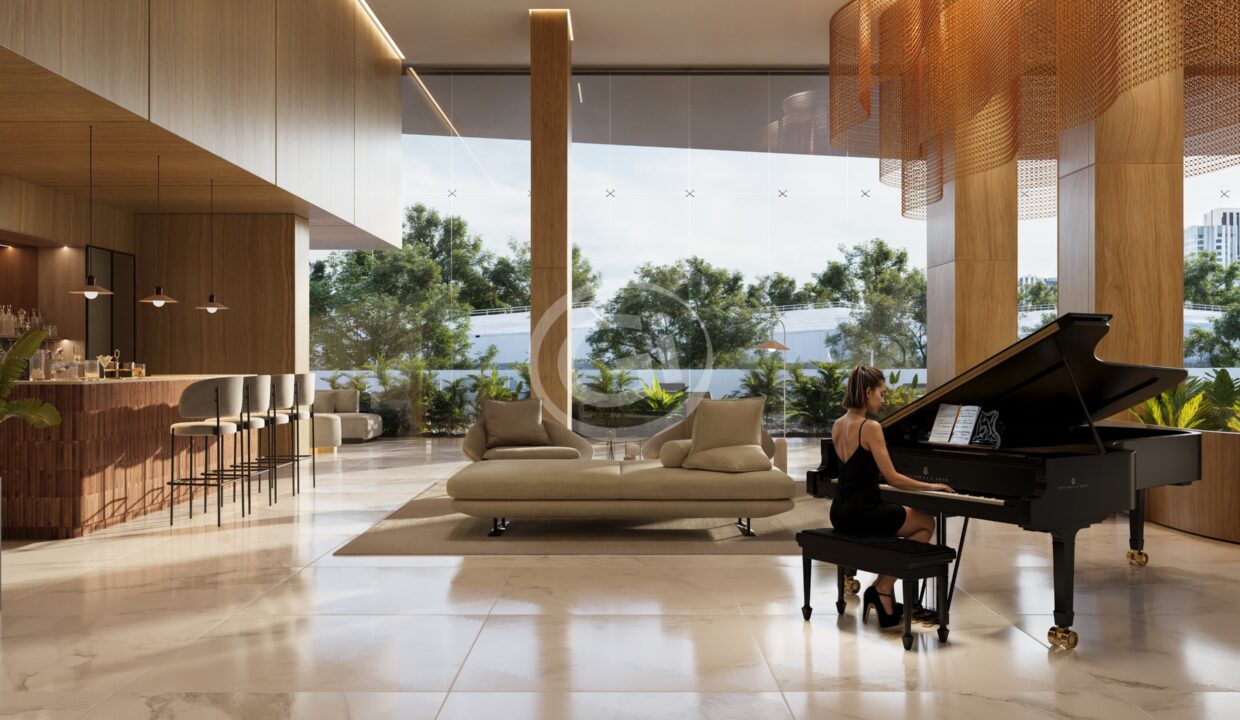 3. Lobby con pianista. Proyecto Costanera Acqua D Norte Bella Vista