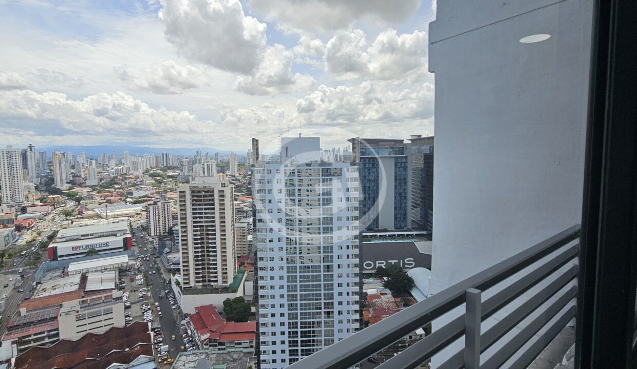 12. Vista balcón. WorldWide Plaza apartamento. Alquiler
