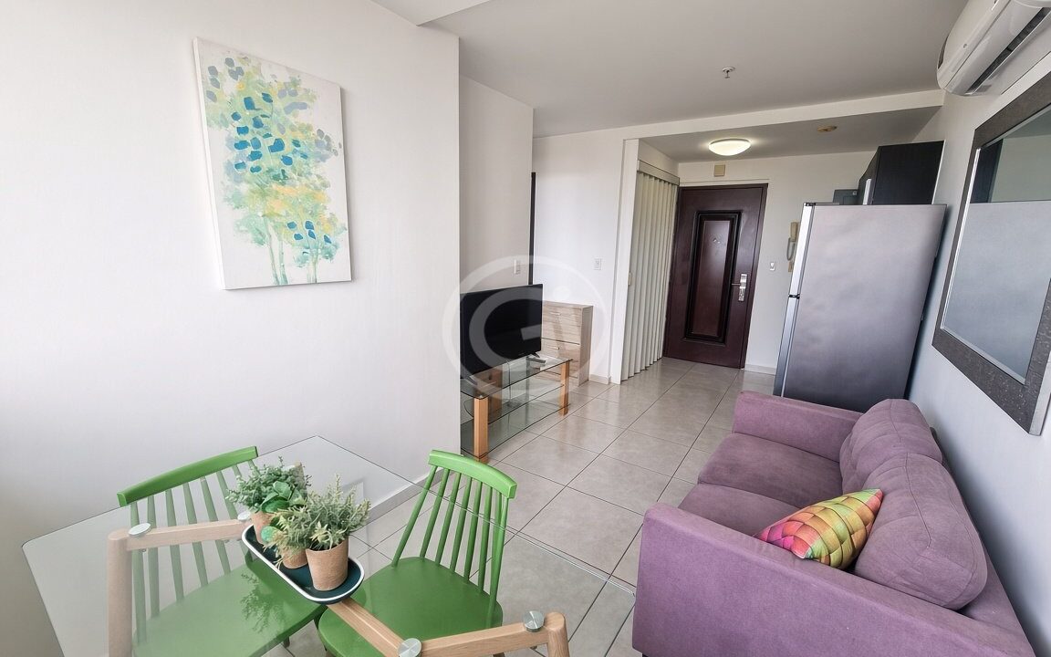 1. Sala Comedor Apartamento Alquiler Amoblado Vista al Mar Bay View Avenida Balboa
